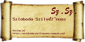 Szloboda Szilvánusz névjegykártya